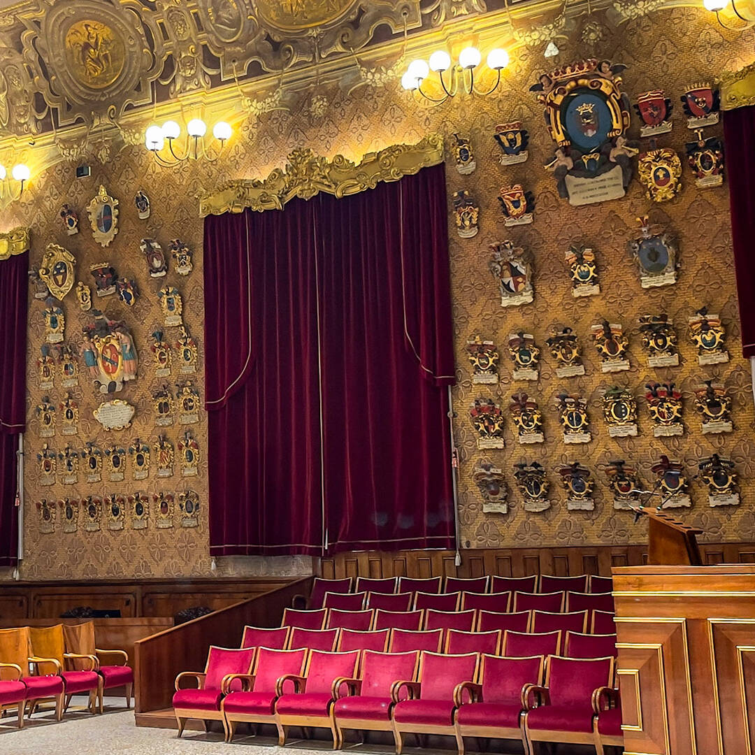 Platea all'interno di palazzo Bo
